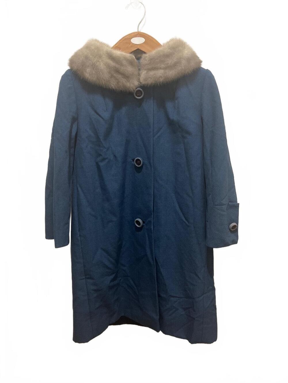 Vintage Women's Vendôme Pea Coat with Fur Collar, Made in USA